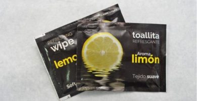 toallitas refrescantes de aroma limon tejido suave