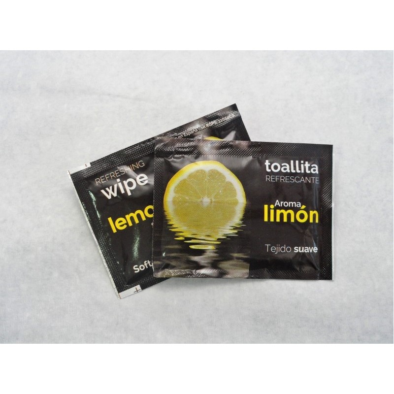 toallitas refrescantes de aroma limon tejido suave