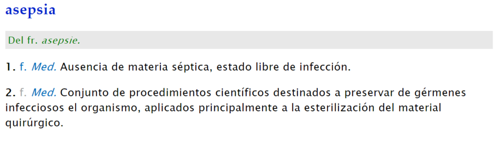 definición asepsia